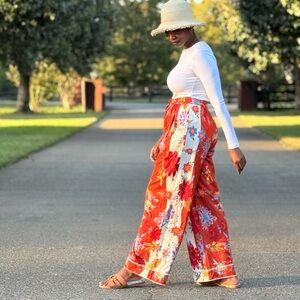 Floral wide leg Women's Pants